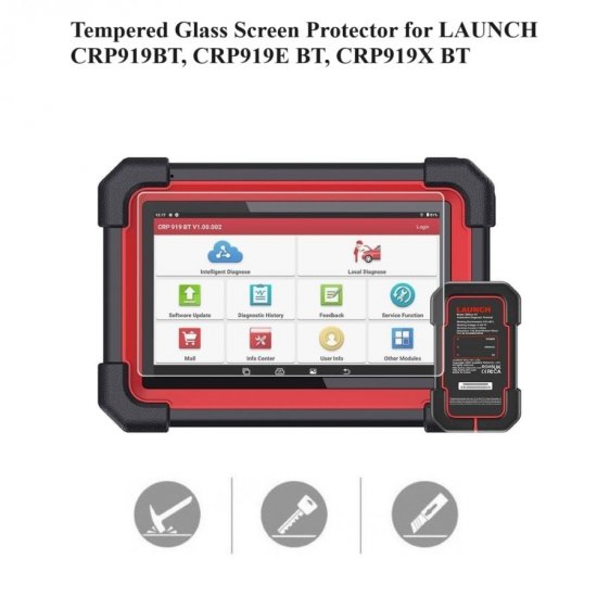 Tempered Glass Screen Protector for LAUNCH CRP919EBT CRP919XBT - Click Image to Close